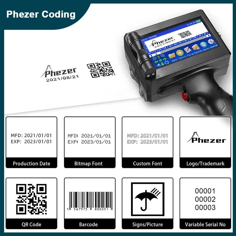 Quick Print Handheld Inkjet Label Printer By Phezer - Handheld-Printer.com