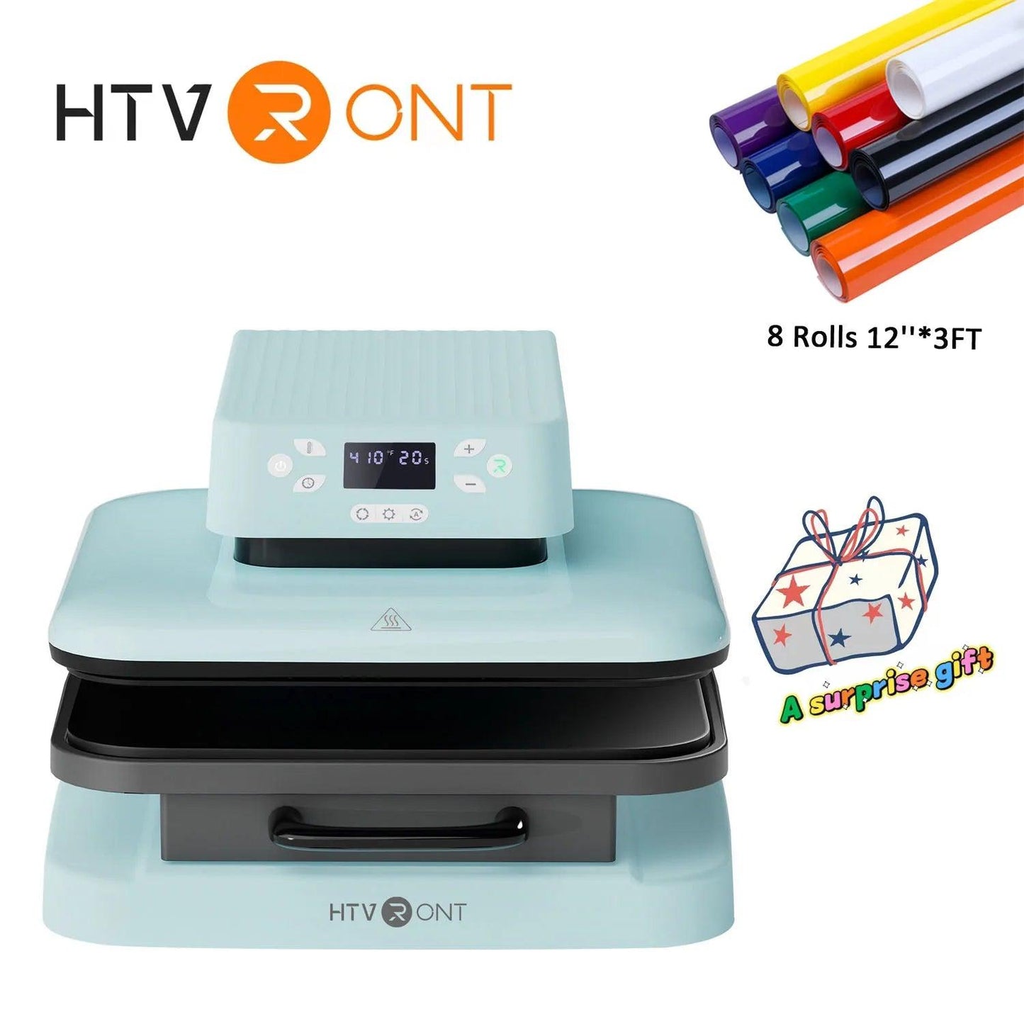 Press Master Automatic Heat Press - 8pc 3ft HTV Vinyl Bundle - HTVRONT 1500w 15x15in - Handheld-Printer.com