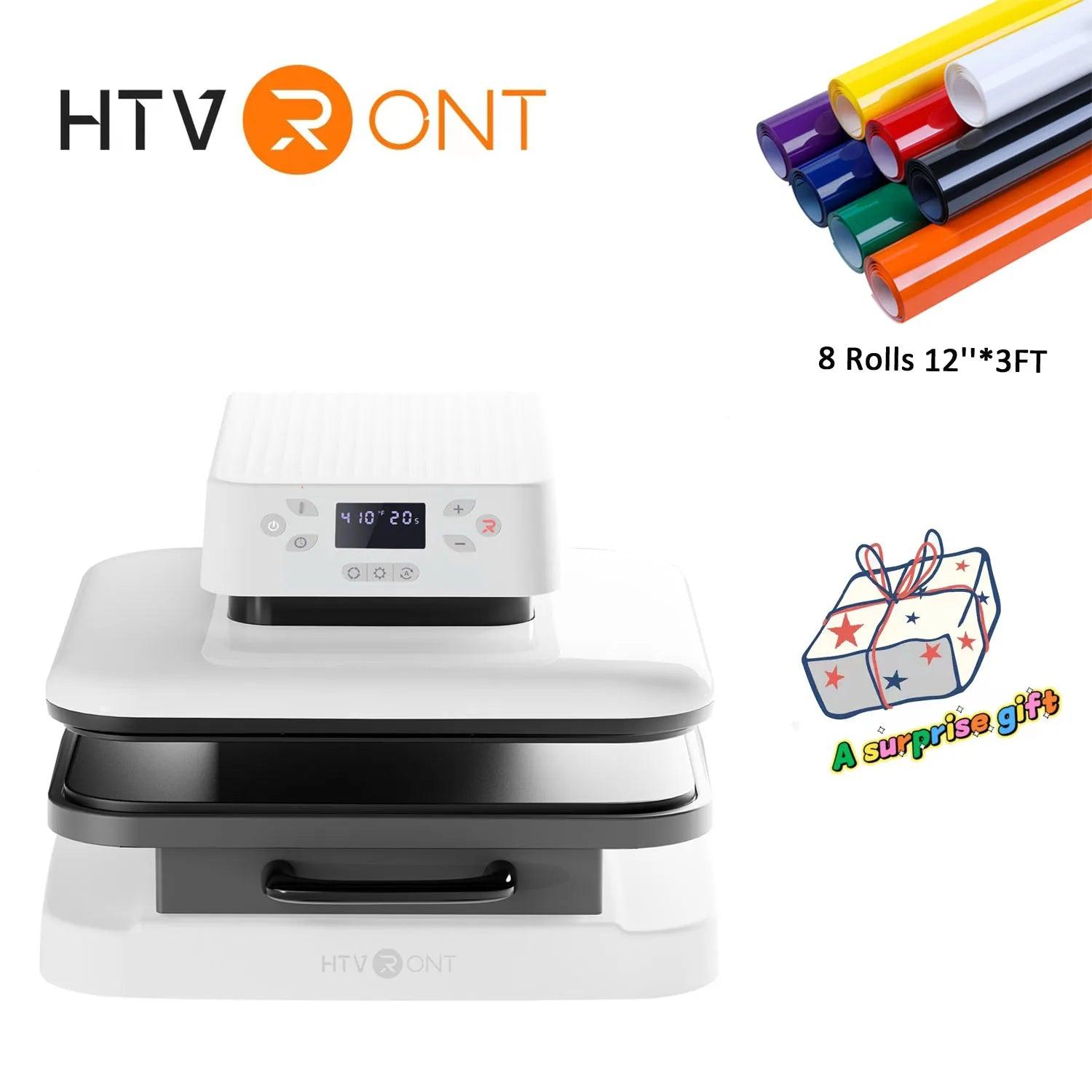 Press Master Automatic Heat Press - 8pc 3ft HTV Vinyl Bundle - HTVRONT 1500w 15x15in - Handheld-Printer.com